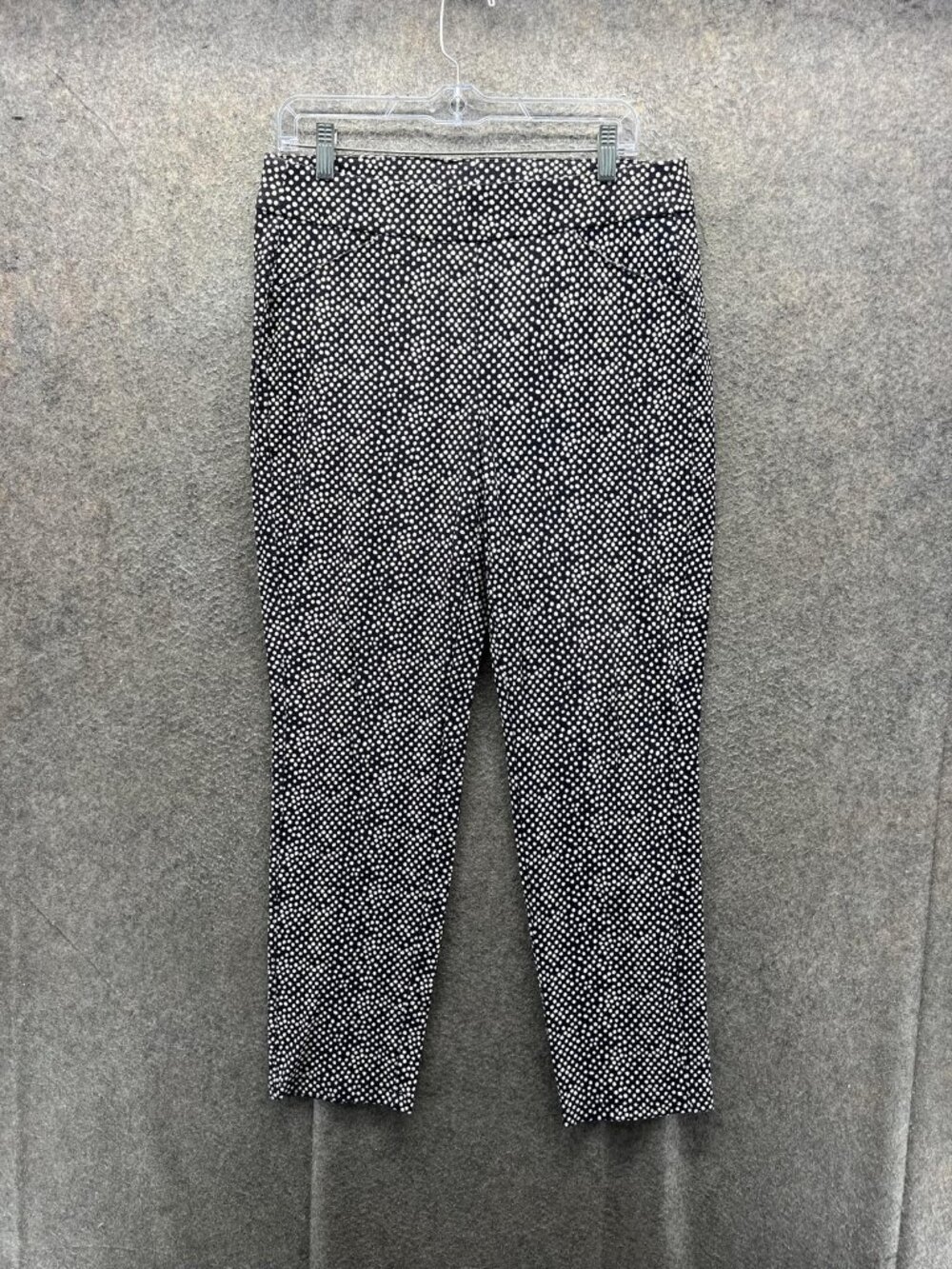 Chico's Travelers Dress Pants Womens 1P Blue Dot Knit Pull On Stretch Ankle